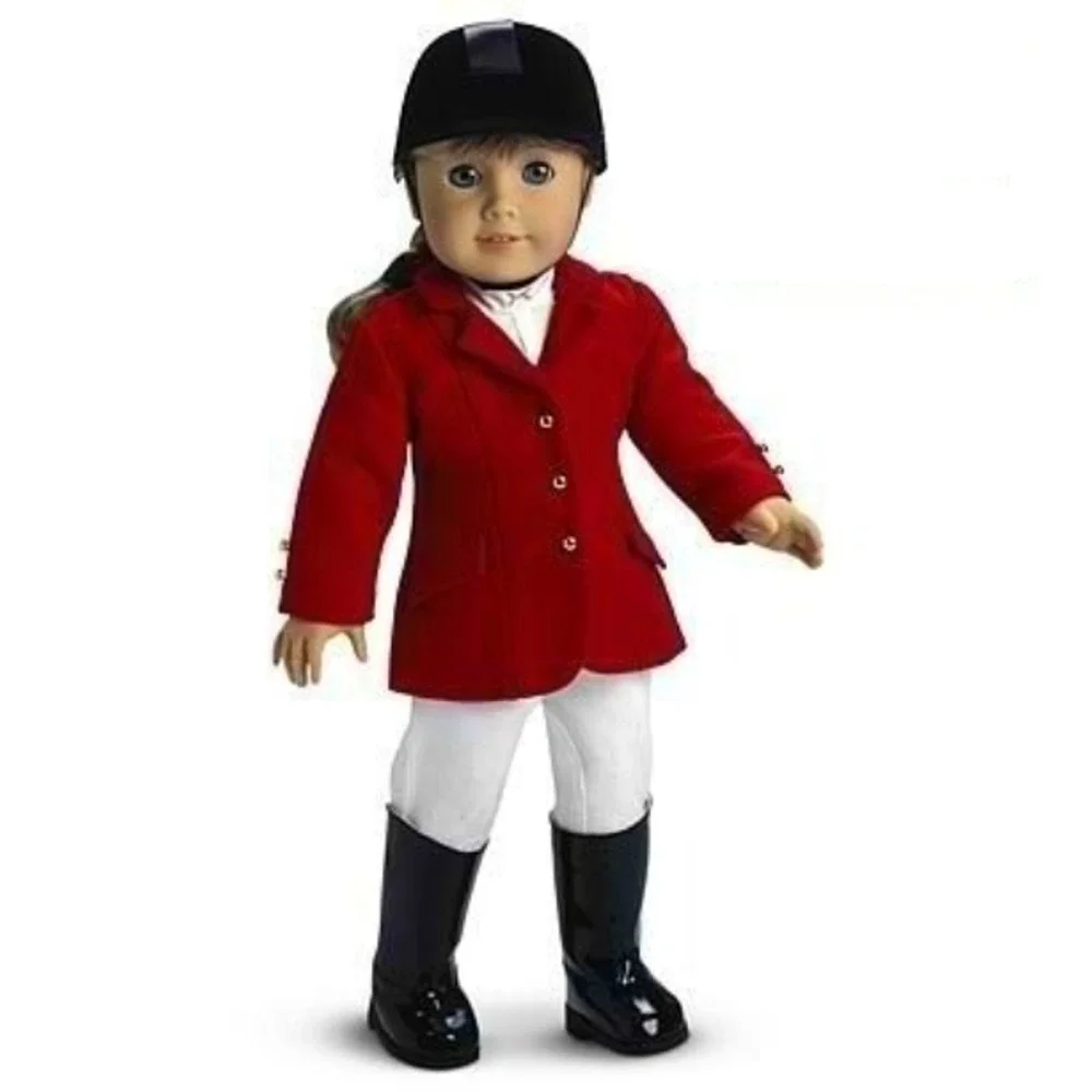 American Girl Doll Equestrian Outfit Horseback Riding Breeches Helmet Boots Top